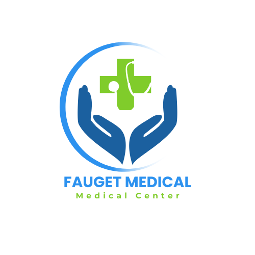 Blue Green White Simple Modern Medical Logo